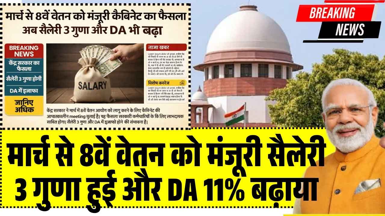 8वां वेतन आयोग 2026: ₹30,000 तक हो सकती है न्यूनतम सैलरी! मार्च में बड़ा फैसला ले सकती है Government of India